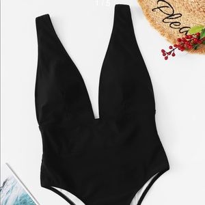 Black Low Cut Swimsuit NWT
